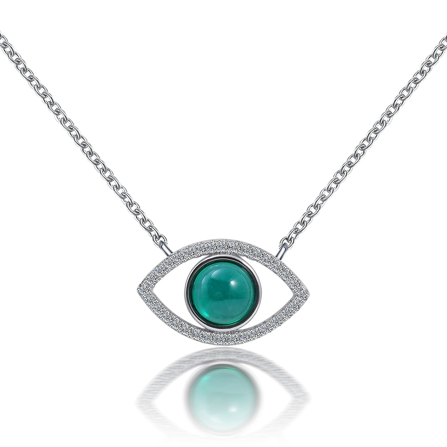 Eye Pendant Emerald Necklace Female