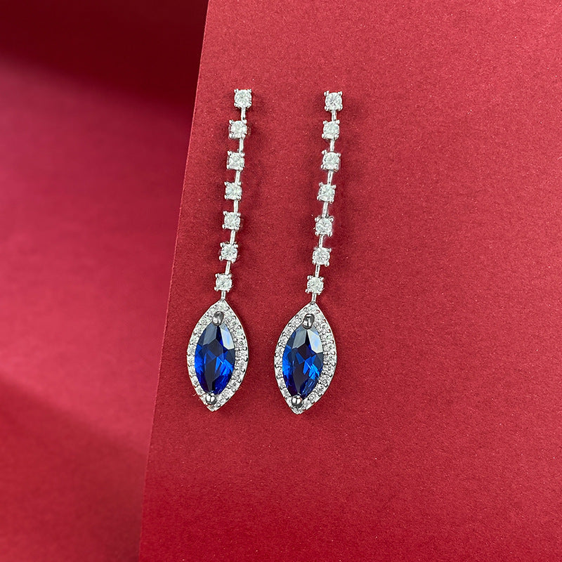 Sapphire Earrings Light Luxury All-match Earrings