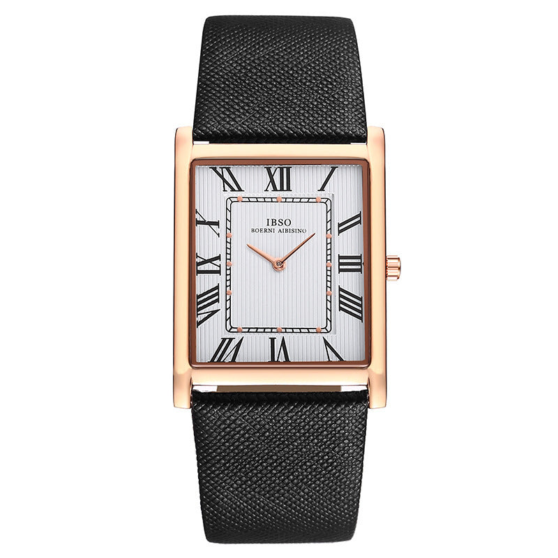 Light Luxury Square Quartz Leather Watch