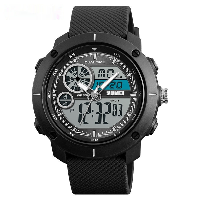 Waterproof Double Display Watch Outdoor Sports Student Double Time Calendar Chronograph Electronic Watch