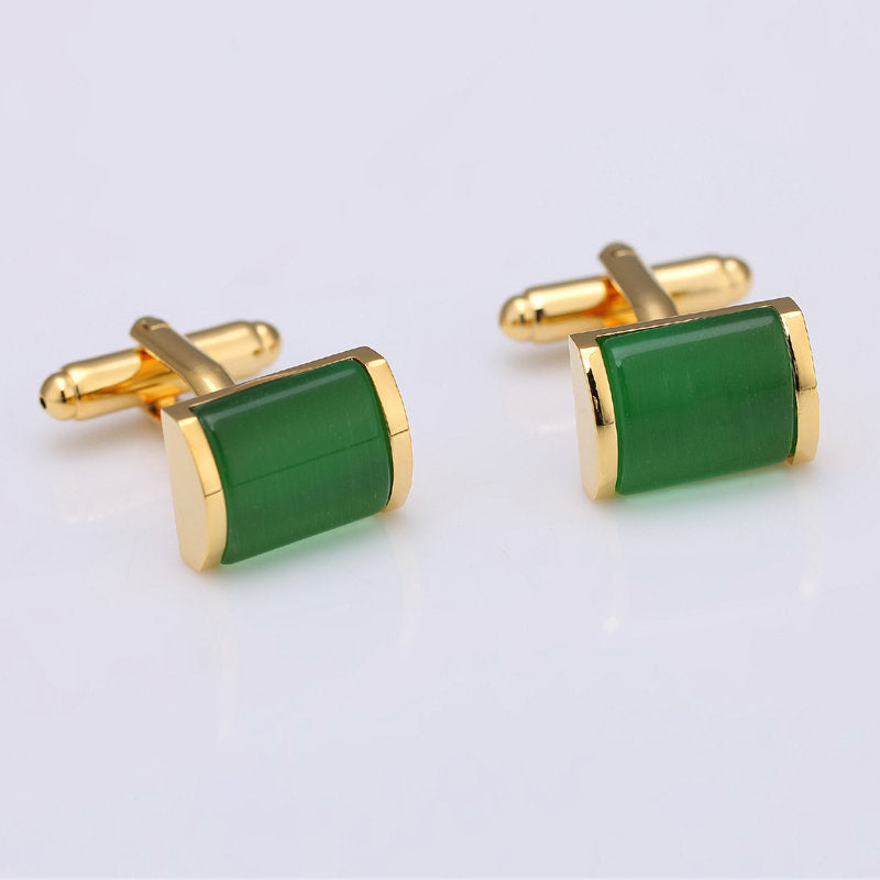 Fashion Emerald Green Opal Cufflink