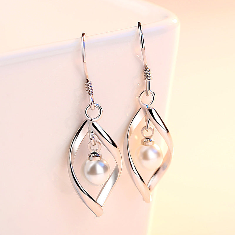 Reverse pearl earrings