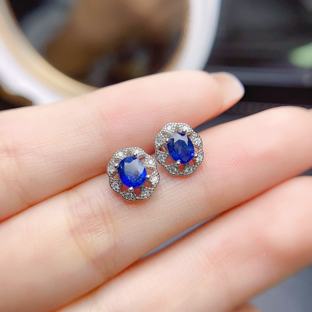 Women's Natural Sapphire Stud Earrings