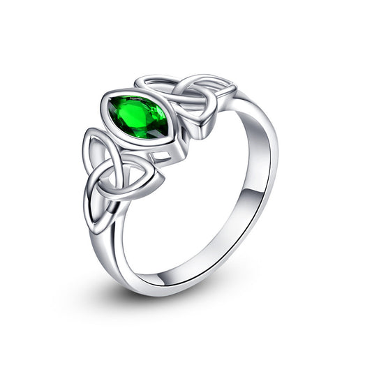 Emerald zircon ring