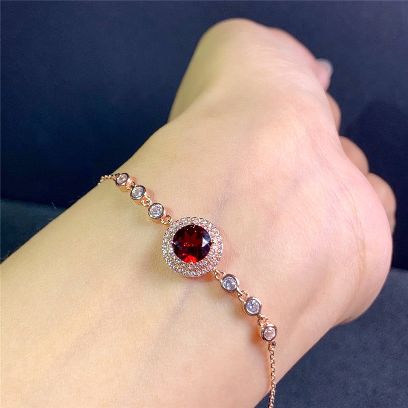 Pigeon Blood Ruby Natural Garnet Bracelet