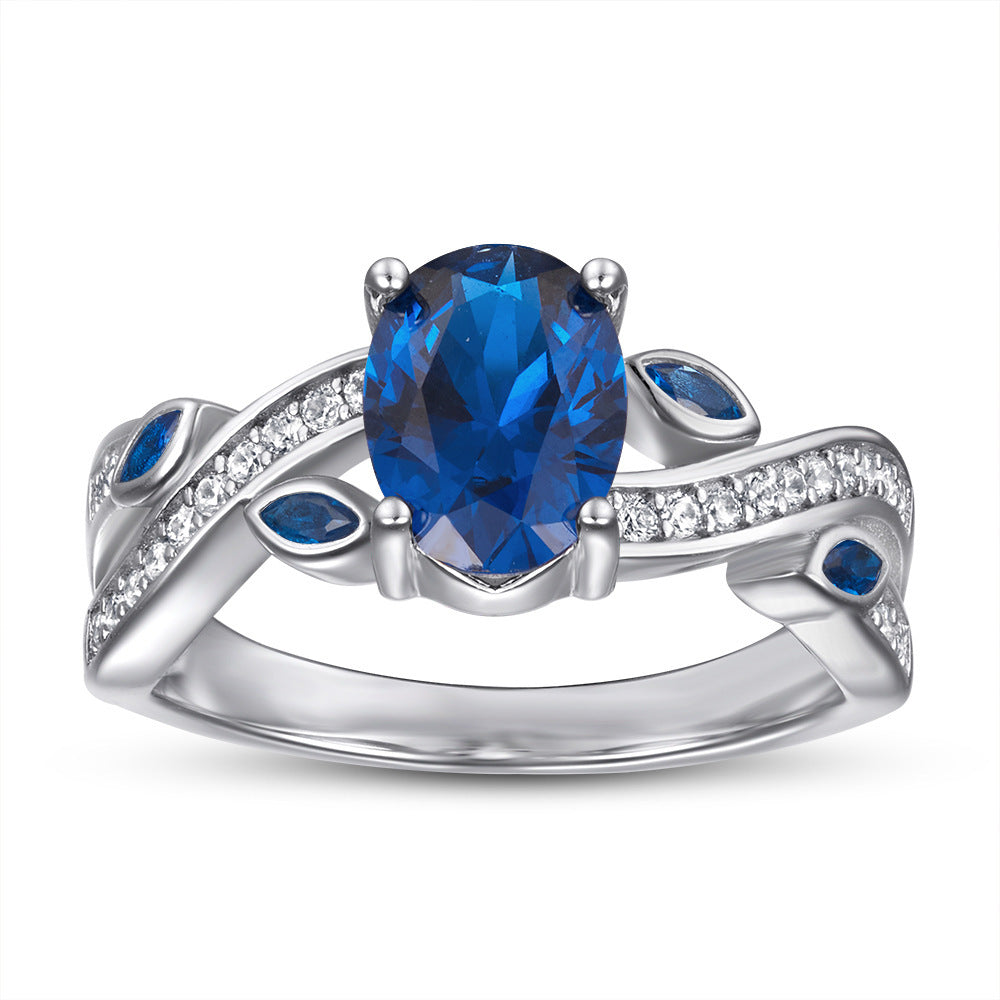 Ladies Sapphire Simulation Diamond Ring