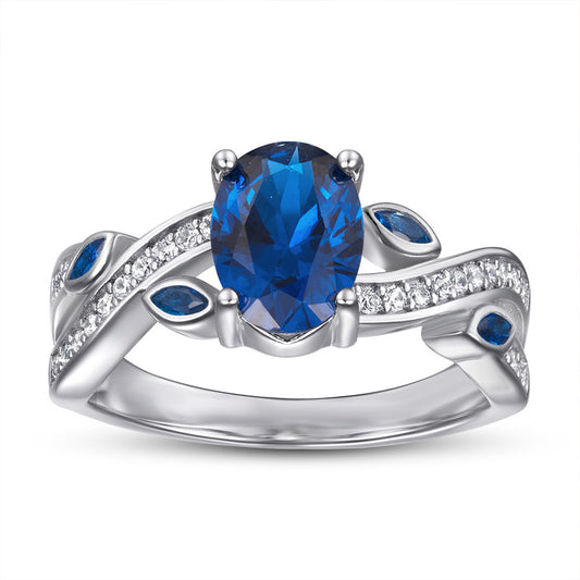 Ladies Sapphire Simulation Diamond Ring