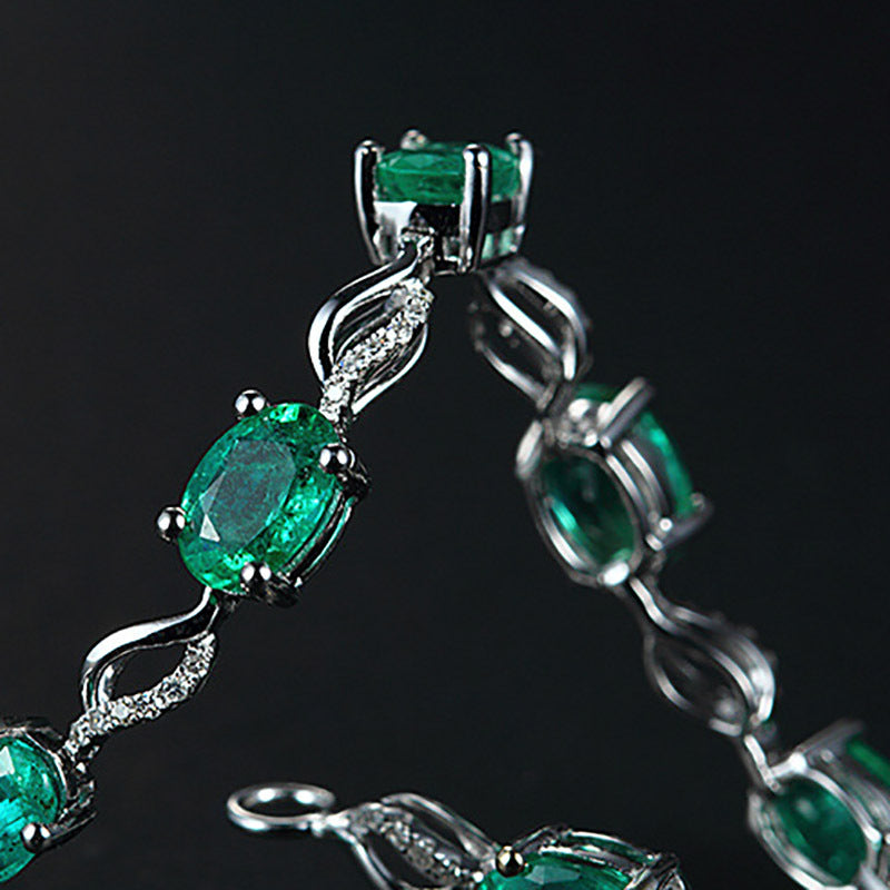 Creative Emerald Bracelet Emerald Silver Jewelry