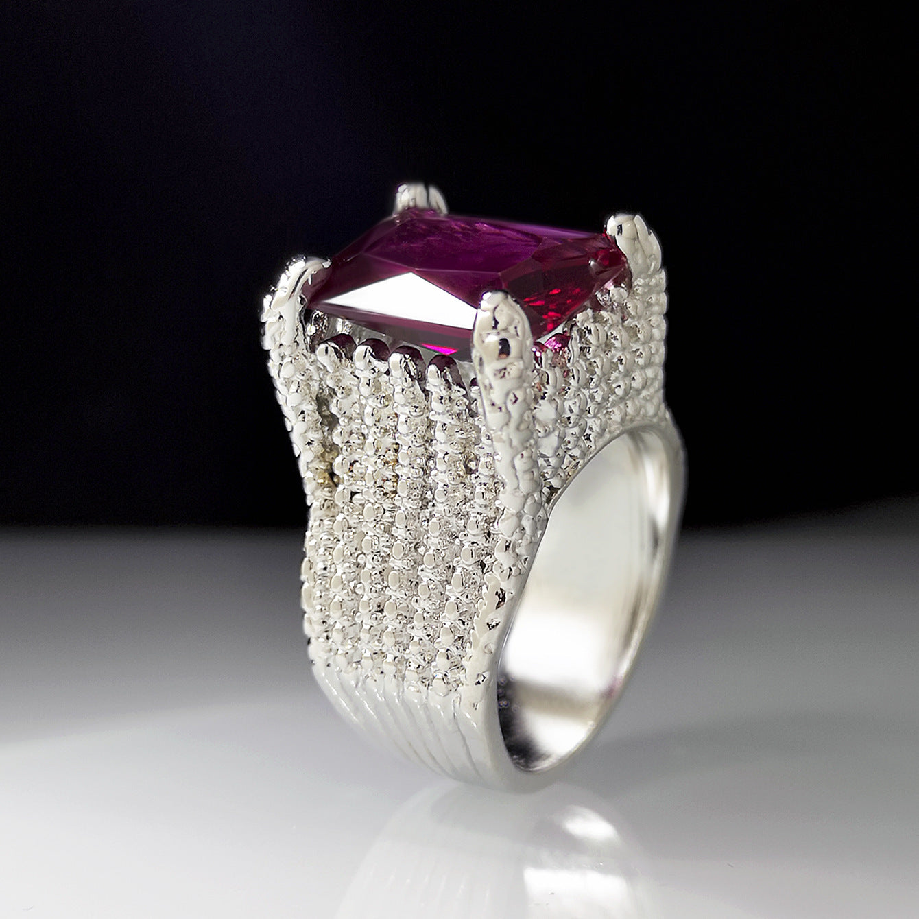 Square Ruby Ring For Men And Women