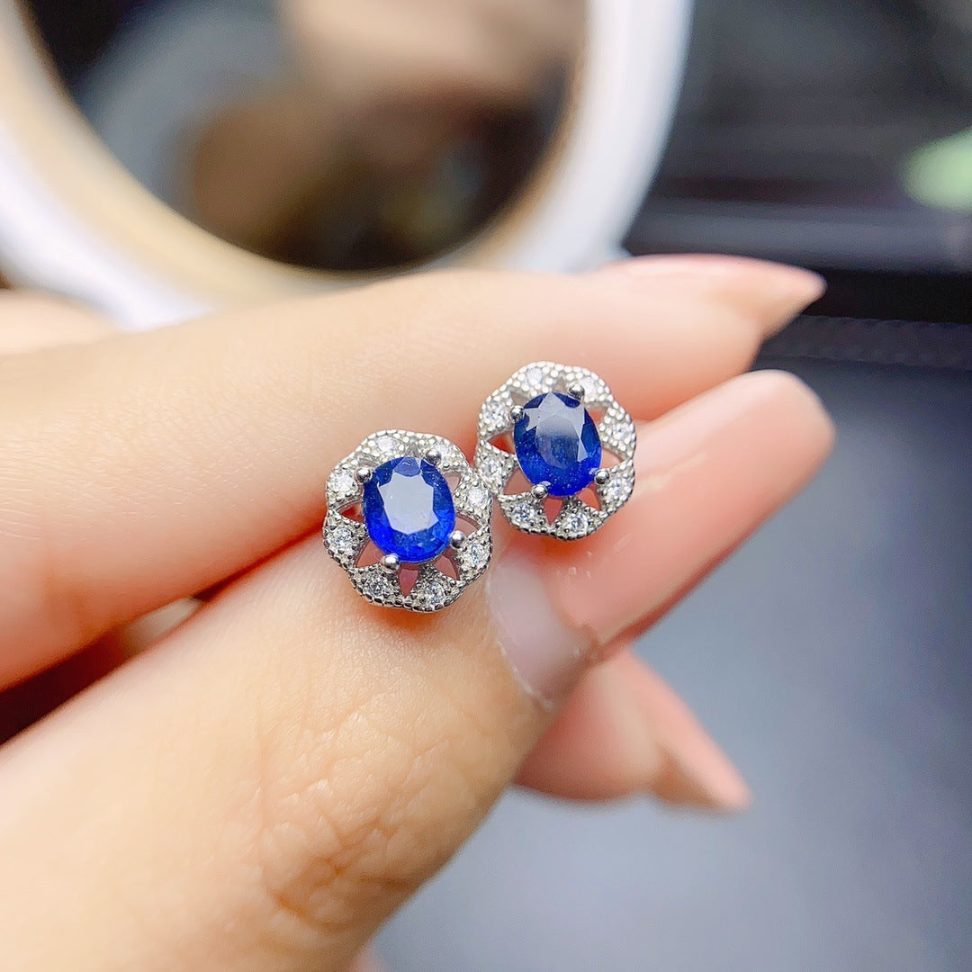 Women's Natural Sapphire Stud Earrings