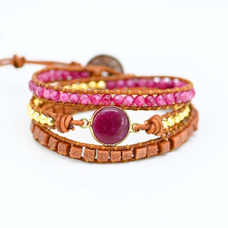 Ruby Emperor Stone Natural Stone Woven Bracelet