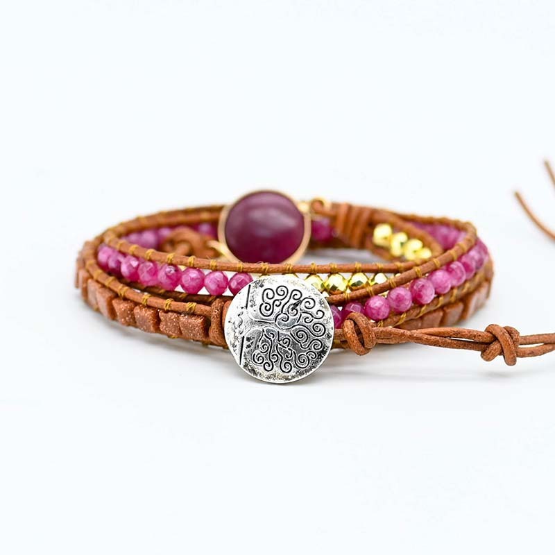 Ruby Emperor Stone Natural Stone Woven Bracelet