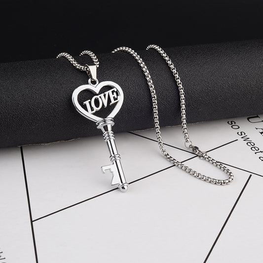 Fashion Jewelry Smart Key Love Titanium Steel Necklace