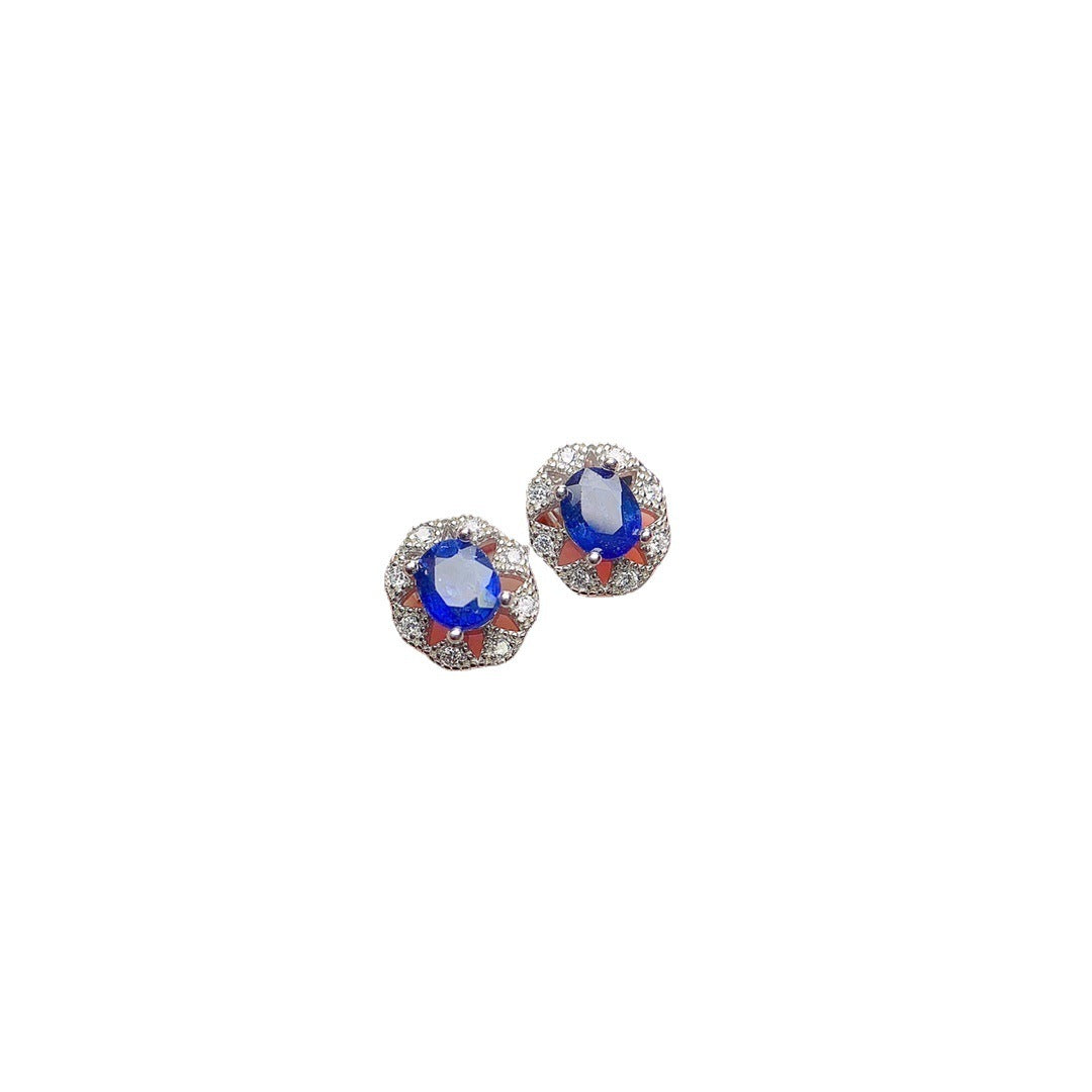 Women's Natural Sapphire Stud Earrings