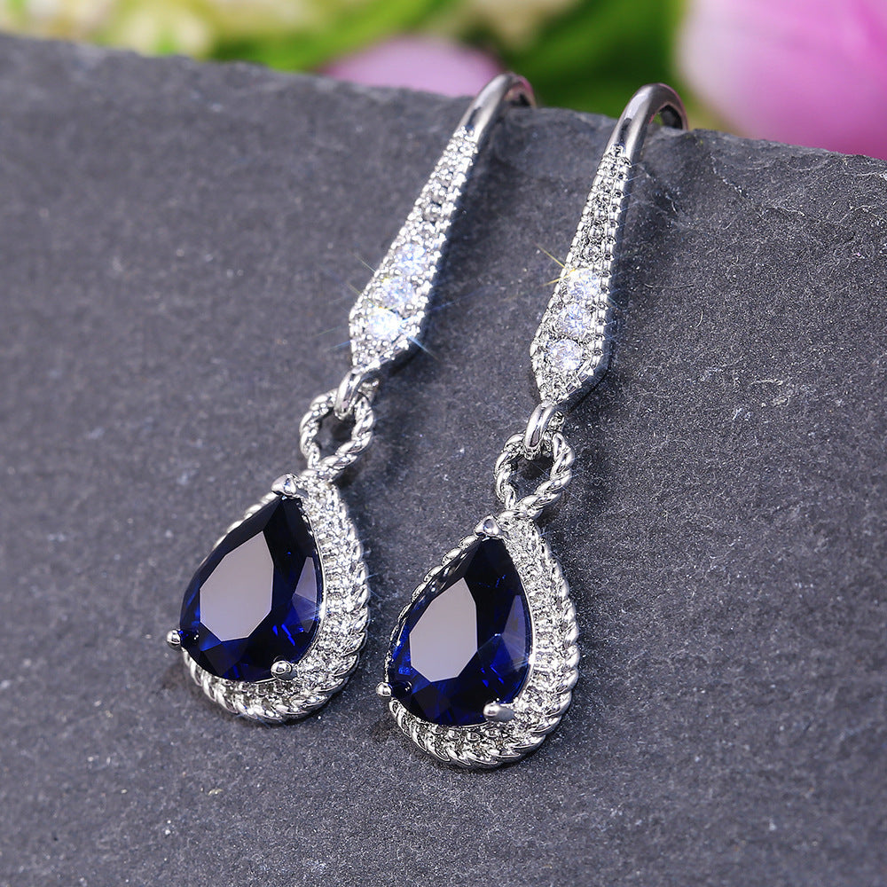 Sapphire Zircon Women's Earrings Creative