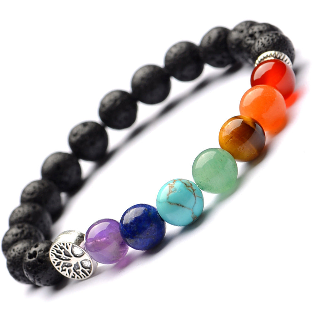 Natural Stone Volcanic Stone Yoga Friendship Bracelet