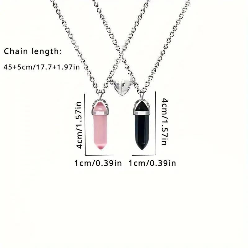 Fashion Jewelry Natural Stone Couple Love Magnet Suction Bracelet Necklace