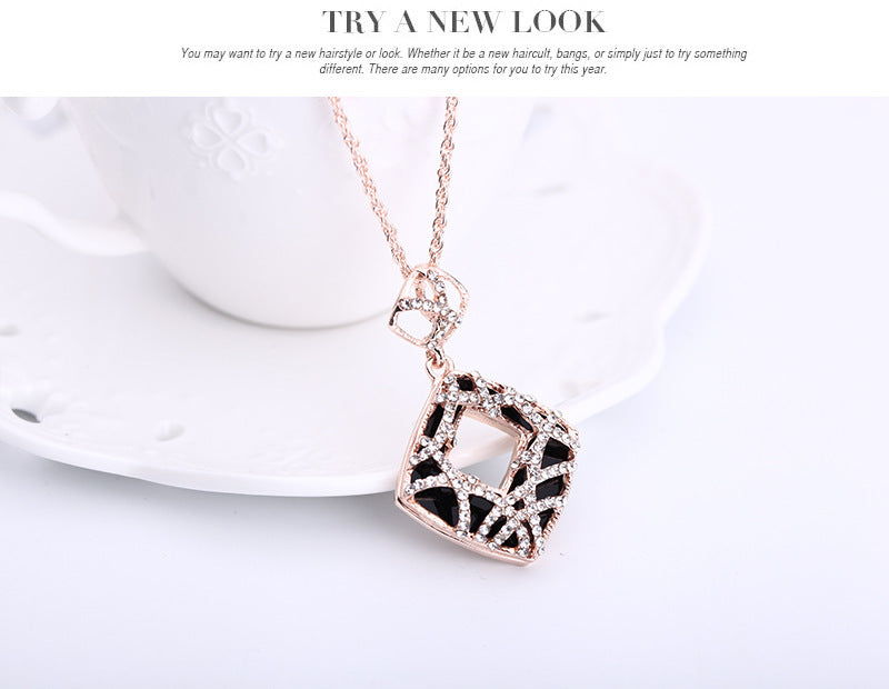 Luxury Jewelry Leopard Print Hollow Set Necklace Earrings