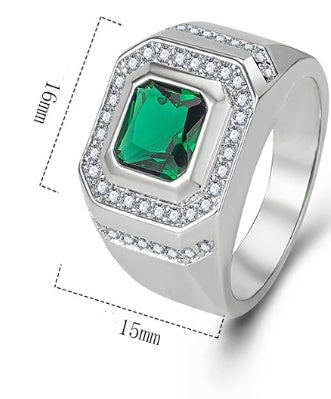 Diamond Emerald Men's Ring