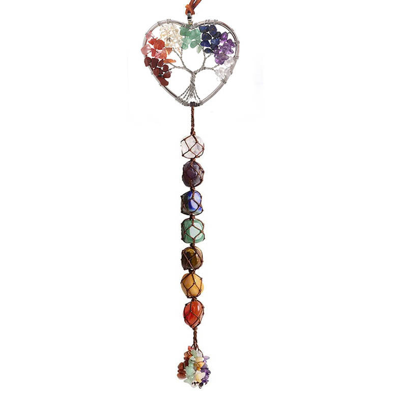 7 Colored Stone Seven Colors Crystal Stone Hand-woven Pendant Natural Stone