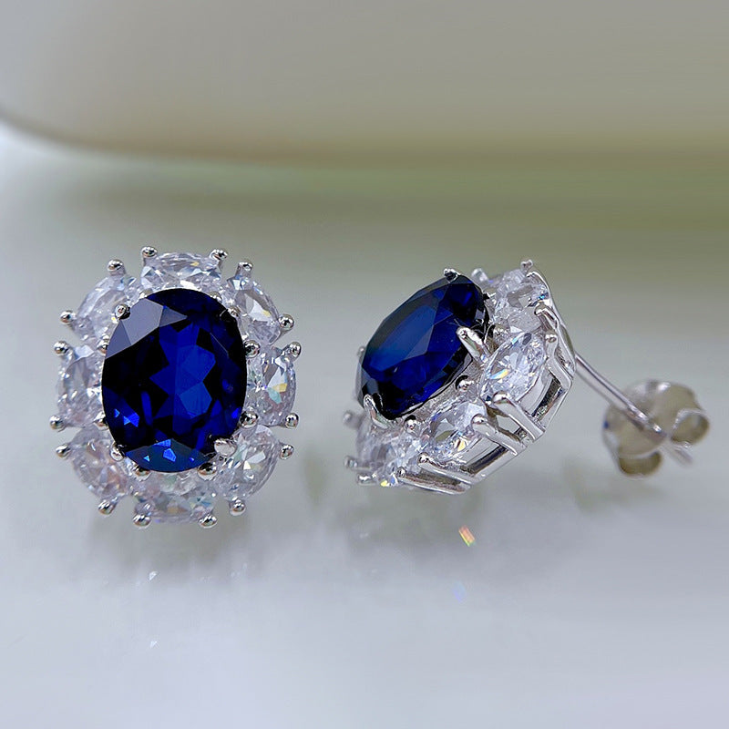 925 Tremella Stud Sapphire Simple