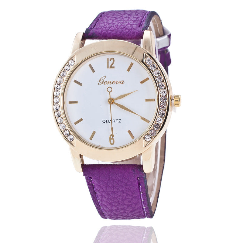 Geneva Diamond Quartz Watch Women