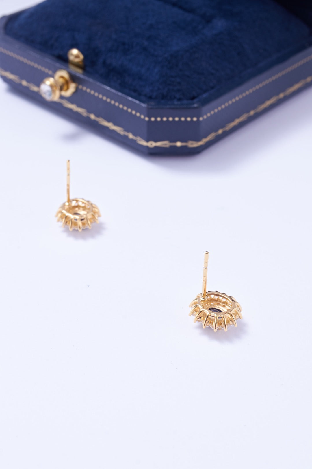 925 Silver Gilded Sapphire Fashion Earrings