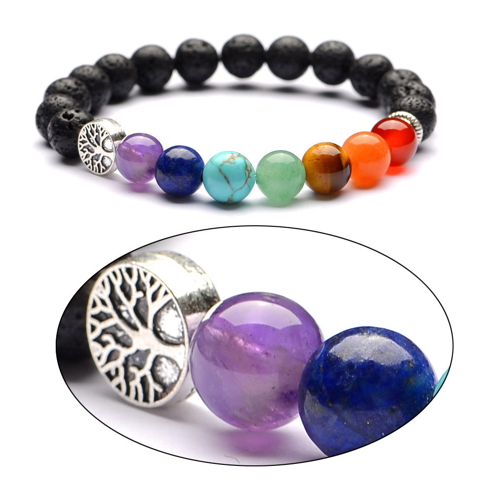 Natural Stone Volcanic Stone Yoga Friendship Bracelet