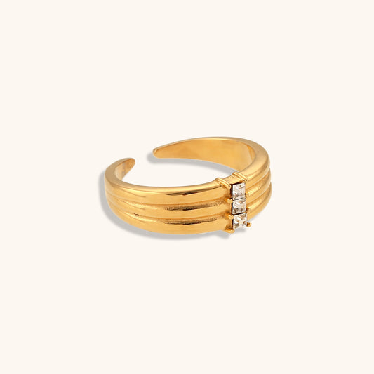 Azalea Emerald Cut Gold Ring