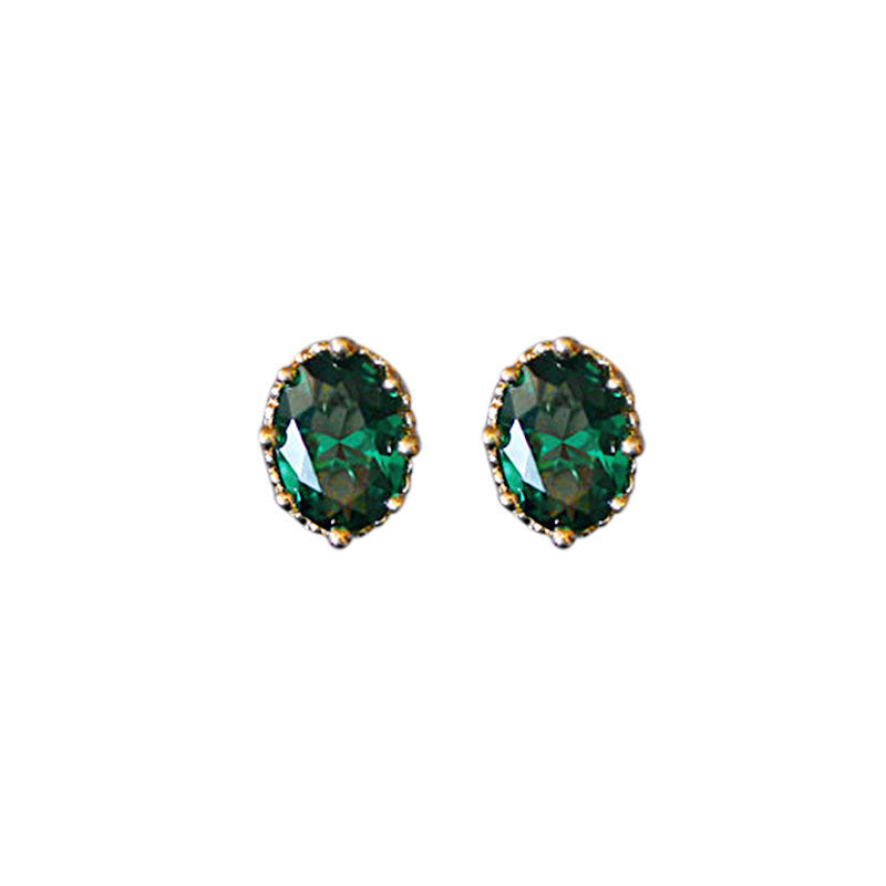 Emerald Zircon Set Earrings