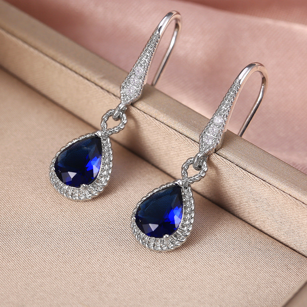 Sapphire Zircon Women's Earrings Creative